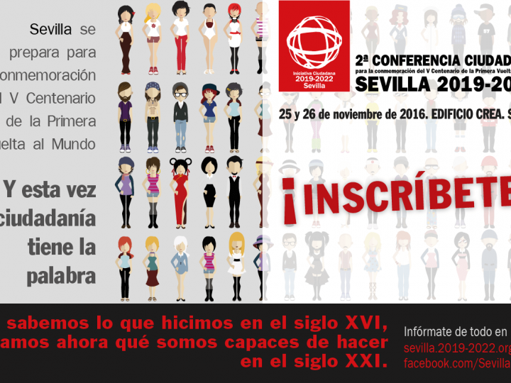 La IC 2019-2022 convoca a la sociedad civil de #Sevilla a participar en la 2ª Conferencia Ciudadana para la conmemoración del V Centenario de la Primera Vuelta al Mundo